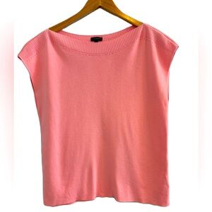 Talbots Pink Boat Neckline Sleeveless Sweater Size Large